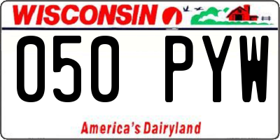 WI license plate 050PYW