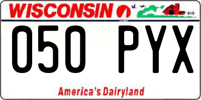 WI license plate 050PYX