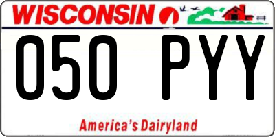 WI license plate 050PYY