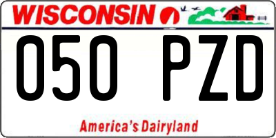 WI license plate 050PZD