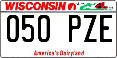 WI license plate 050PZE