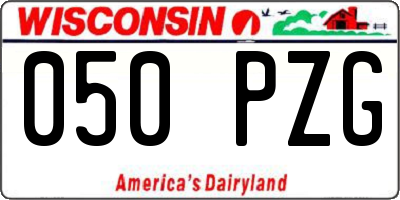 WI license plate 050PZG