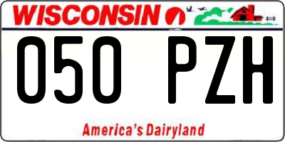 WI license plate 050PZH