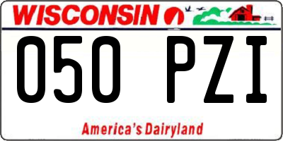 WI license plate 050PZI