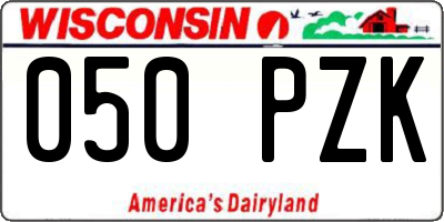 WI license plate 050PZK