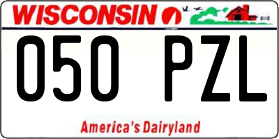 WI license plate 050PZL