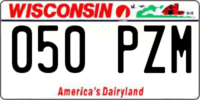 WI license plate 050PZM