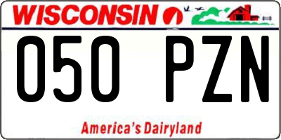 WI license plate 050PZN