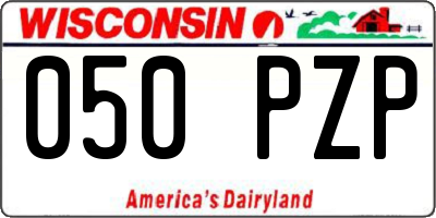 WI license plate 050PZP