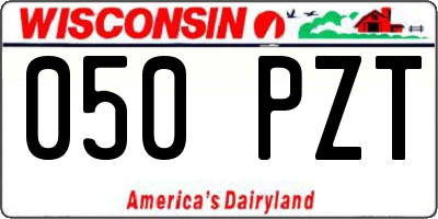 WI license plate 050PZT