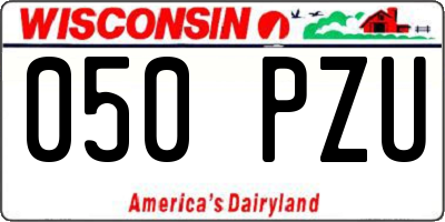 WI license plate 050PZU