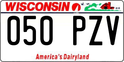 WI license plate 050PZV