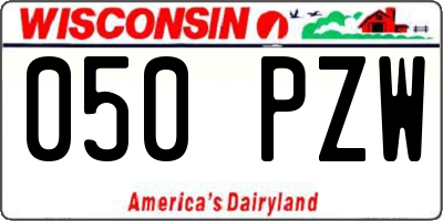 WI license plate 050PZW