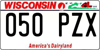 WI license plate 050PZX