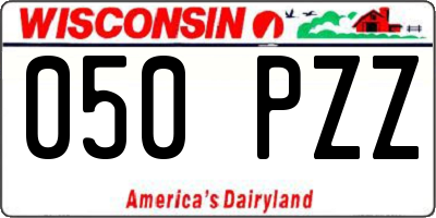 WI license plate 050PZZ