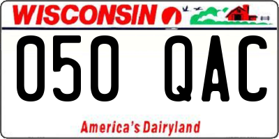 WI license plate 050QAC