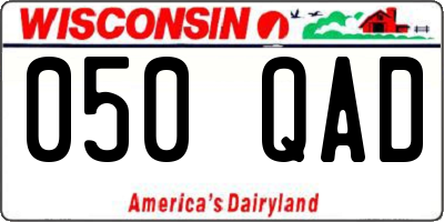 WI license plate 050QAD