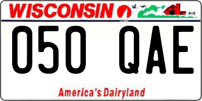 WI license plate 050QAE