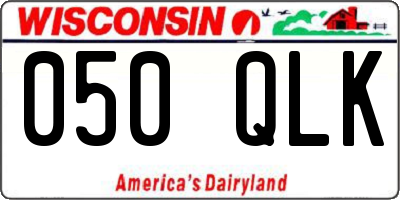 WI license plate 050QLK