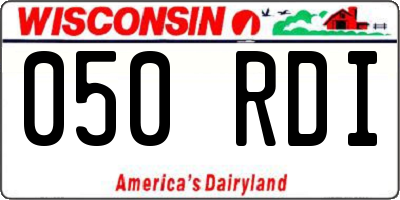 WI license plate 050RDI