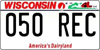 WI license plate 050REC