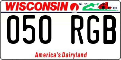 WI license plate 050RGB
