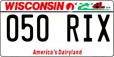 WI license plate 050RIX