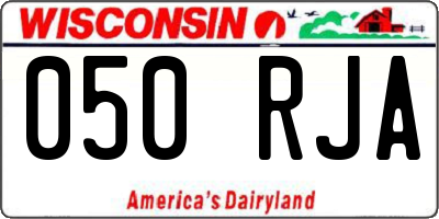 WI license plate 050RJA