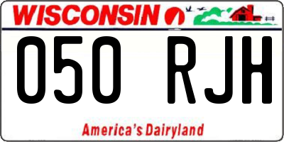 WI license plate 050RJH