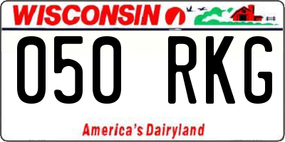 WI license plate 050RKG