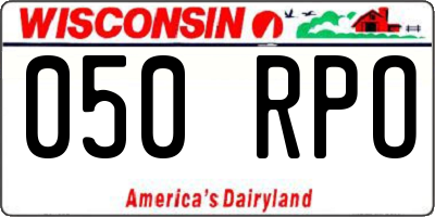 WI license plate 050RPO