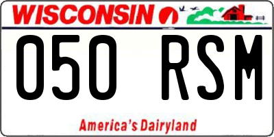WI license plate 050RSM