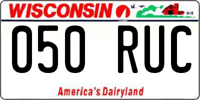 WI license plate 050RUC