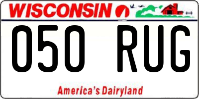 WI license plate 050RUG