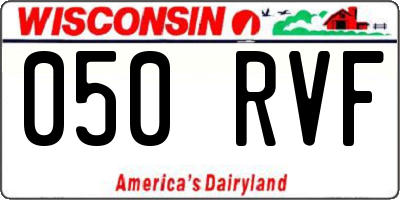 WI license plate 050RVF