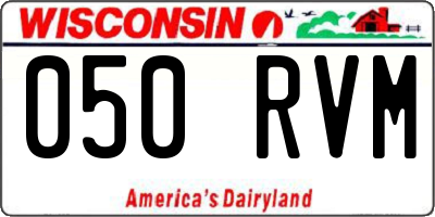WI license plate 050RVM