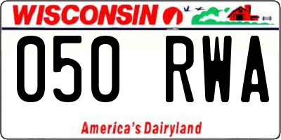 WI license plate 050RWA