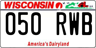 WI license plate 050RWB