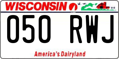 WI license plate 050RWJ