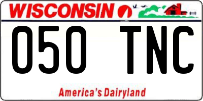 WI license plate 050TNC