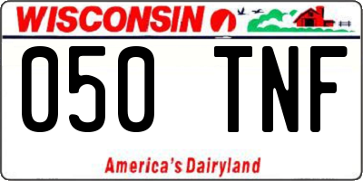WI license plate 050TNF