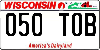 WI license plate 050TOB