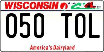 WI license plate 050TOL