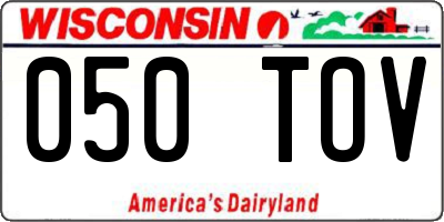 WI license plate 050TOV