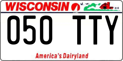 WI license plate 050TTY