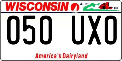WI license plate 050UXO
