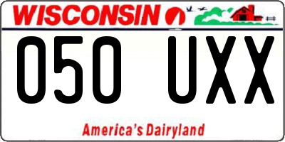 WI license plate 050UXX