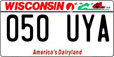 WI license plate 050UYA