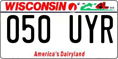 WI license plate 050UYR