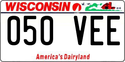 WI license plate 050VEE